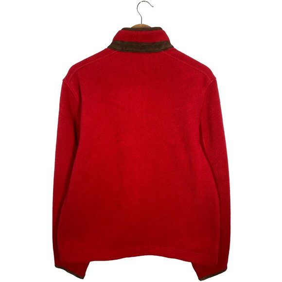 Polo Ralph Lauren Fleece Jacket Full Zip Leather Trim - Picture 6 of 7
